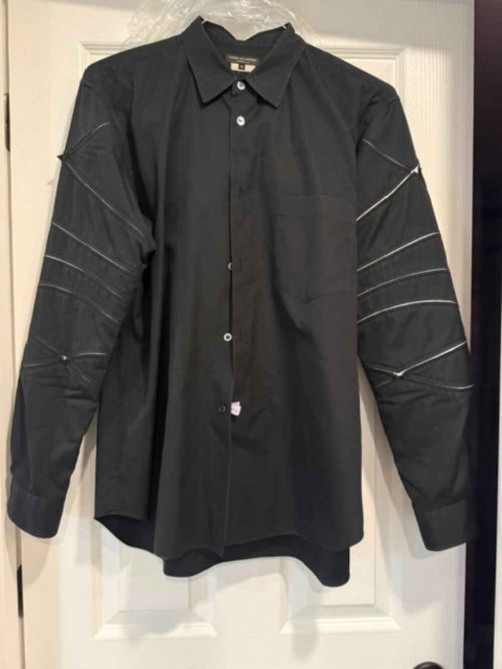 COMME des GARCONS HOMME PLUS Black  L/S Size: M Men's Button Down